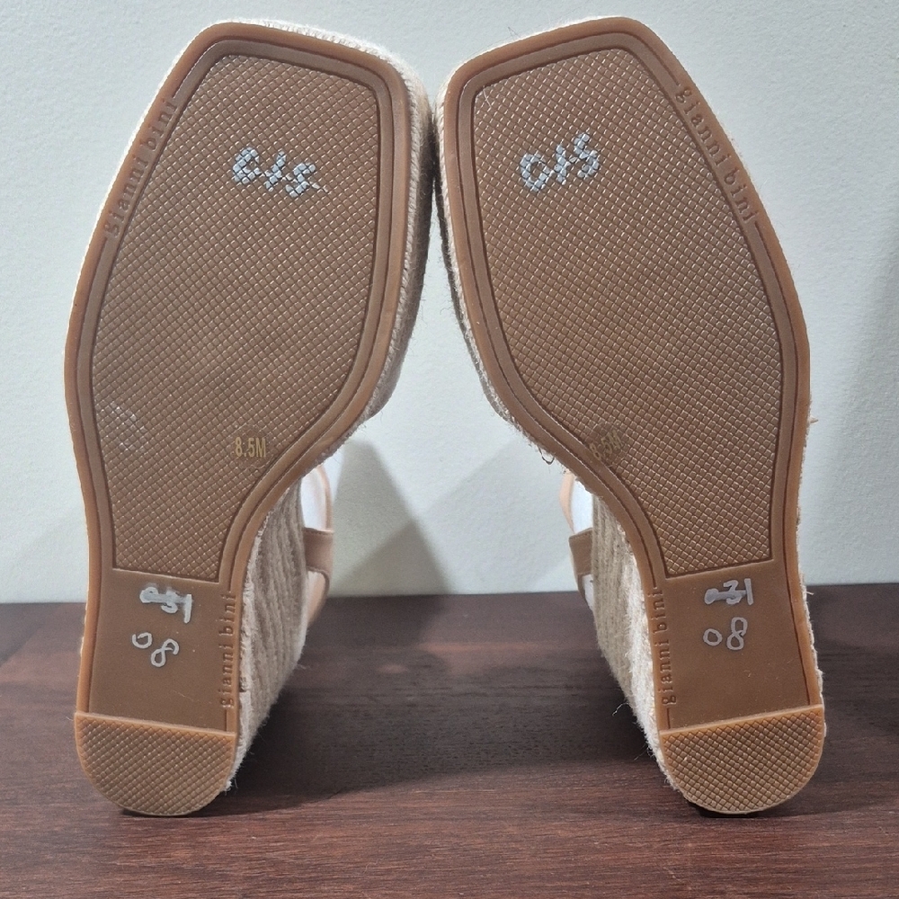 Gianni Bini Nude Wedge Sandals - Picture 6 of 9